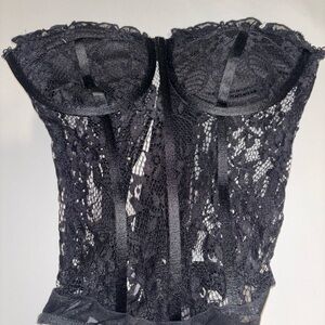 Lulu's Black Lace Bustier Bodysuit